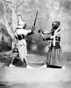 Kendo, o scherma giapponese, c.1860-80 da European Photographer